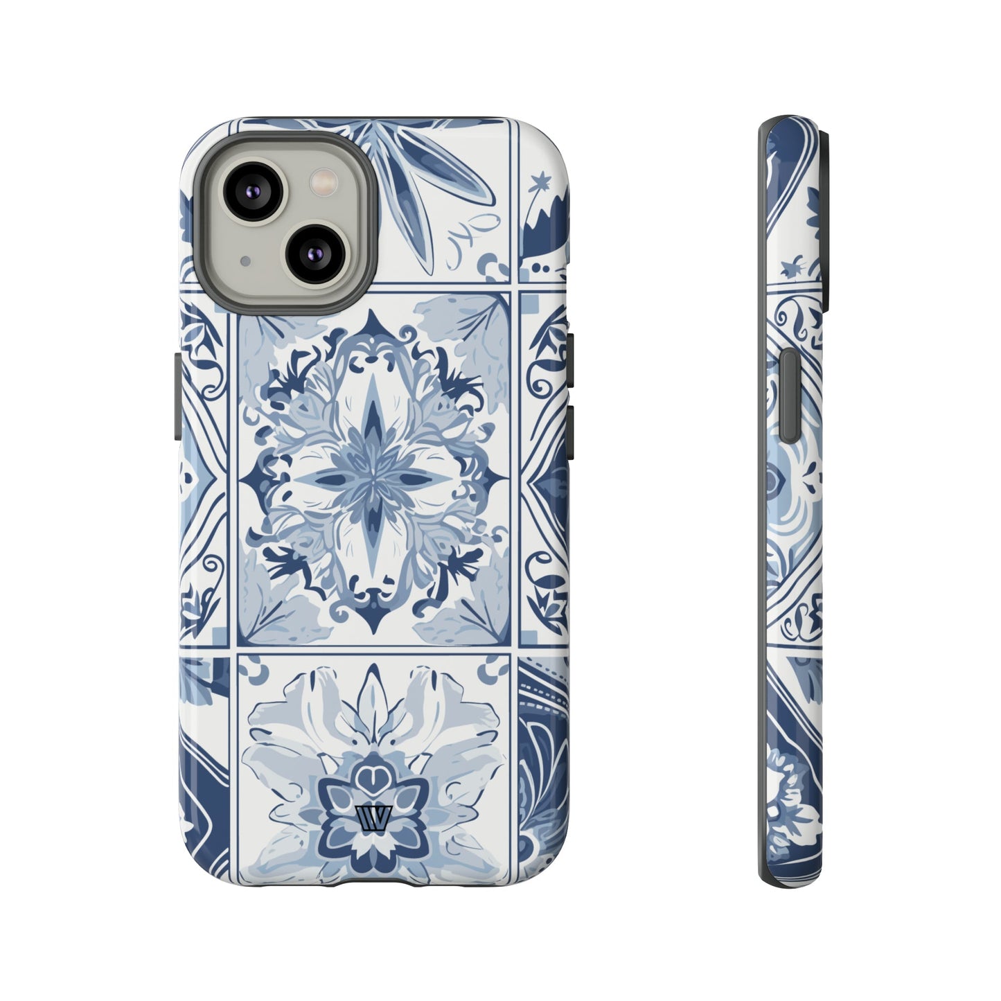 BLUE WHITE TILE | Tough Phone Case