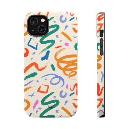 DOODLE PAINT BRUSH STROKES | MagSafe Tough iPhone Case