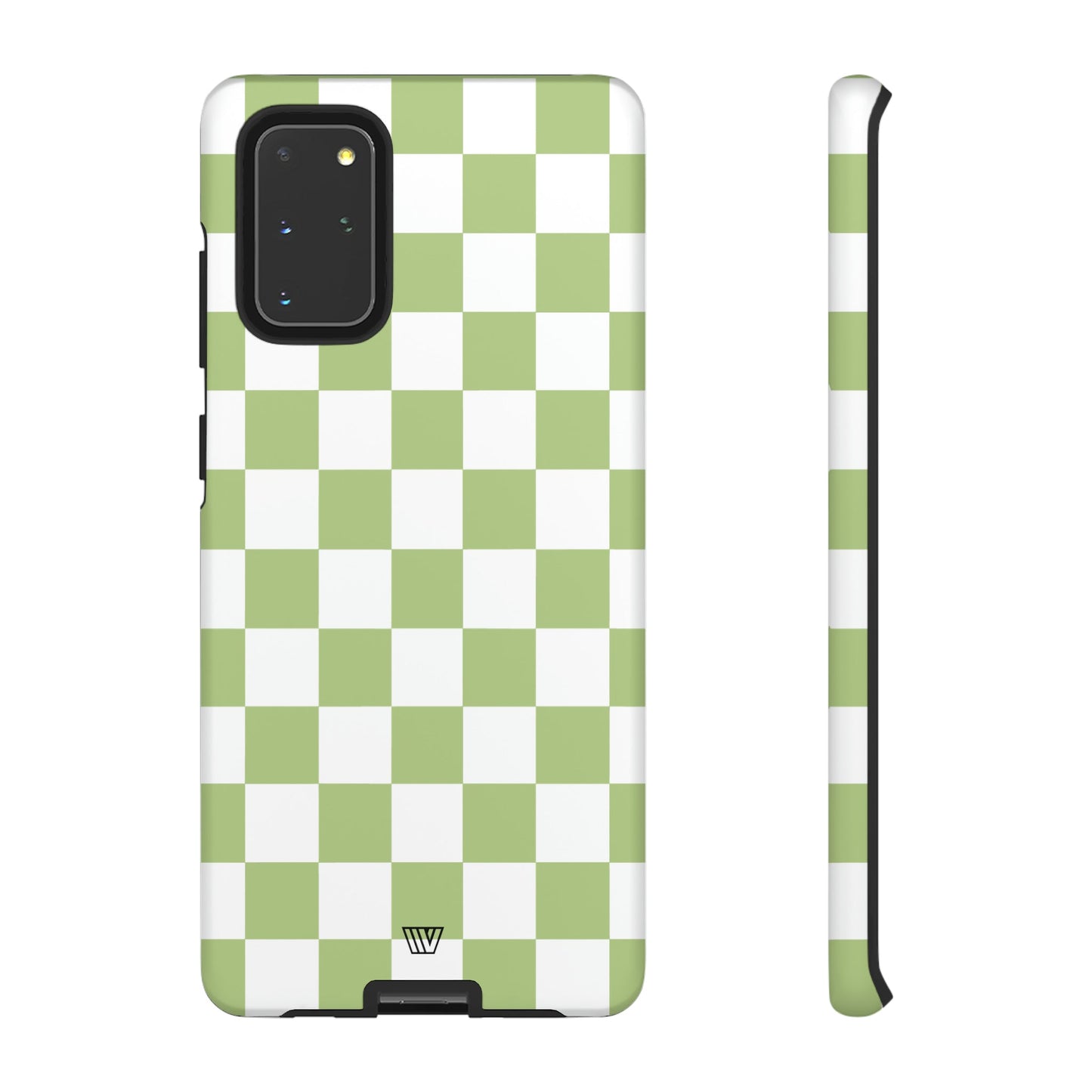 PALE OLIVE WHITE CHECKERBOARD | Tough Phone Case