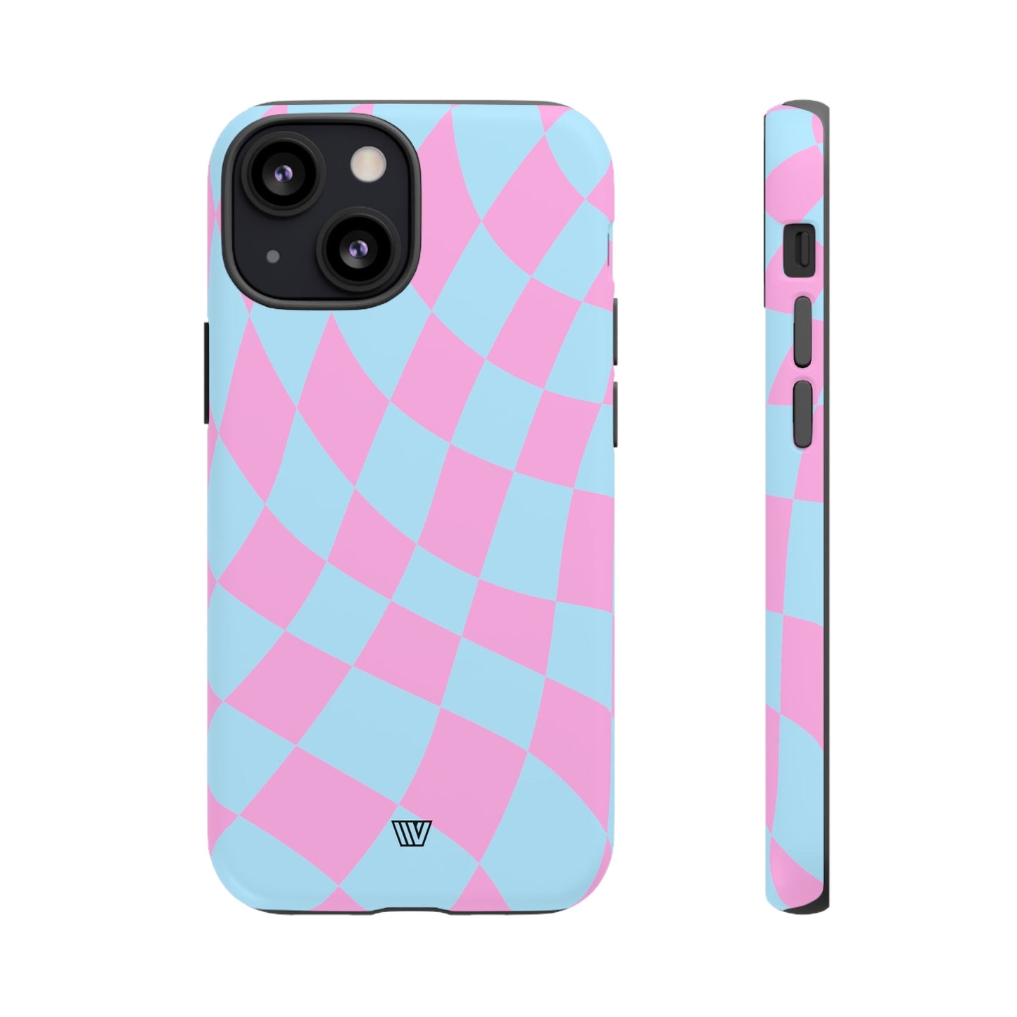 BLUE PINK CURVY CHECKERBOARD | Tough Phone Case