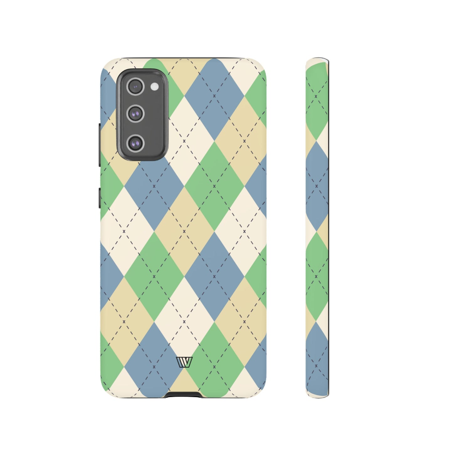 GREEN BLUE BEIGE ARGYLE | Tough Phone Case