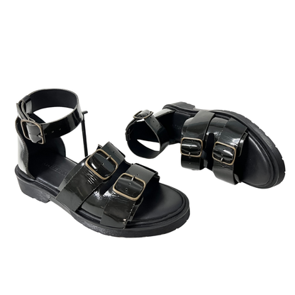 Blake double buckle chunky sandal black