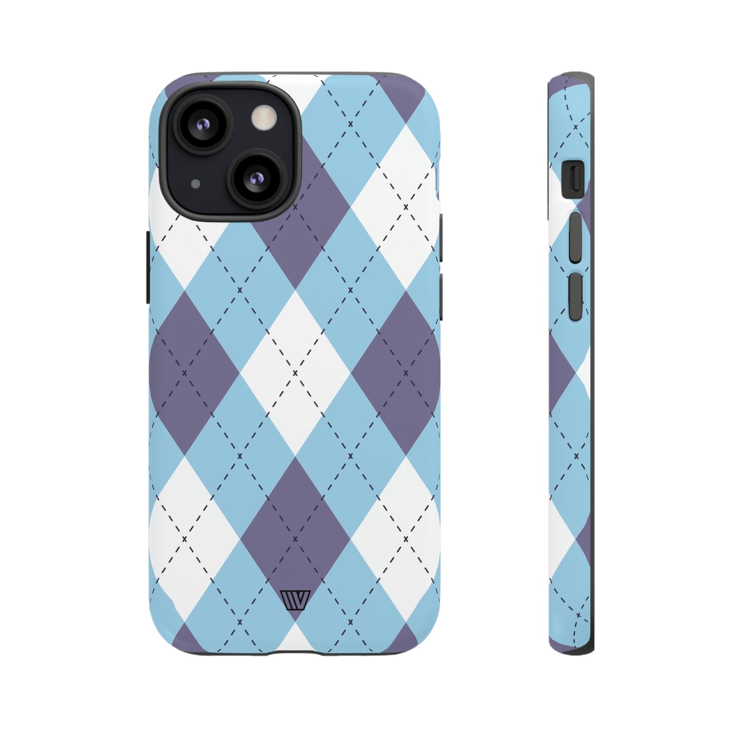 BLUE WHITE PURPLE ARGYLE | Tough Phone Case