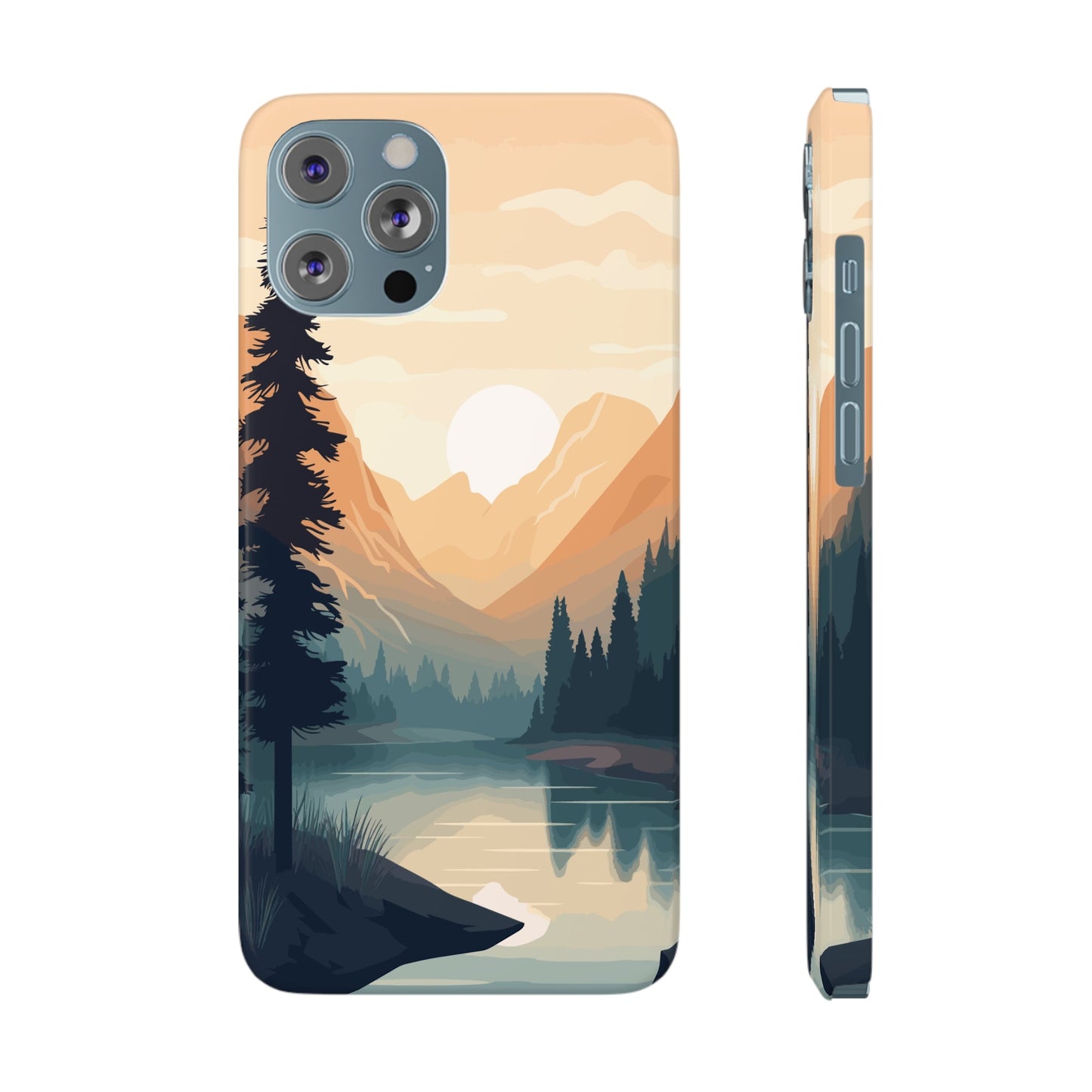 MOUNTAIN RIVER SUNSET | Slim iPhone Case