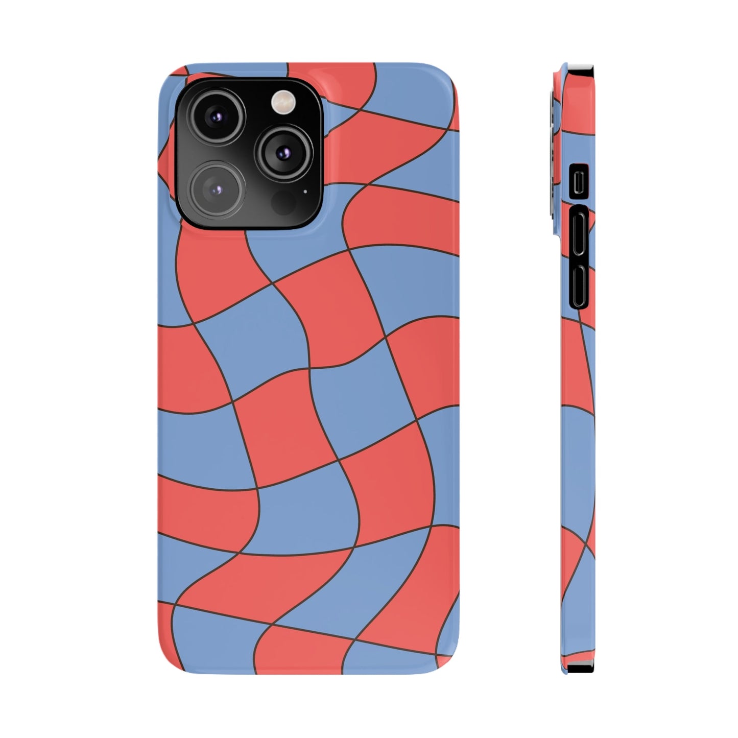 RETRO WAVY CHECKERBOARD  | Slim iPhone Case