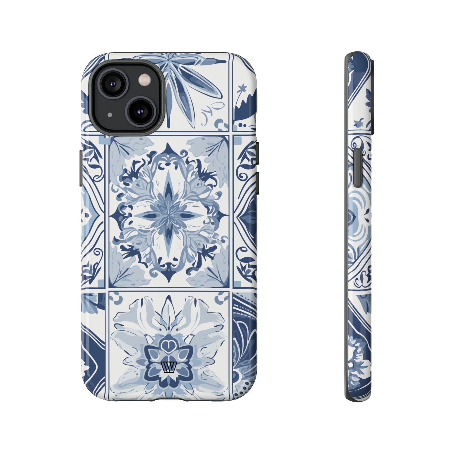 BLUE WHITE TILE | Tough Phone Case