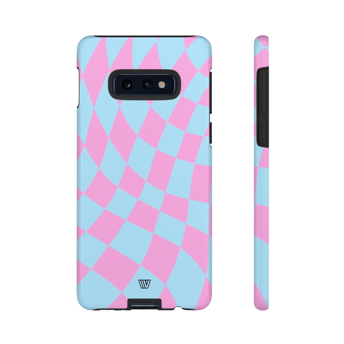 BLUE PINK CURVY CHECKERBOARD | Tough Phone Case