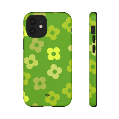 GREEN RETRO FLOWERS | Tough Phone Case