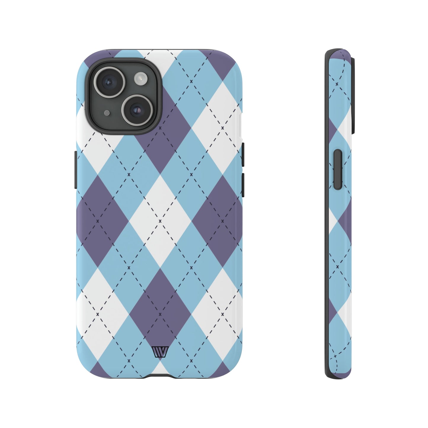 BLUE WHITE PURPLE ARGYLE | Tough Phone Case