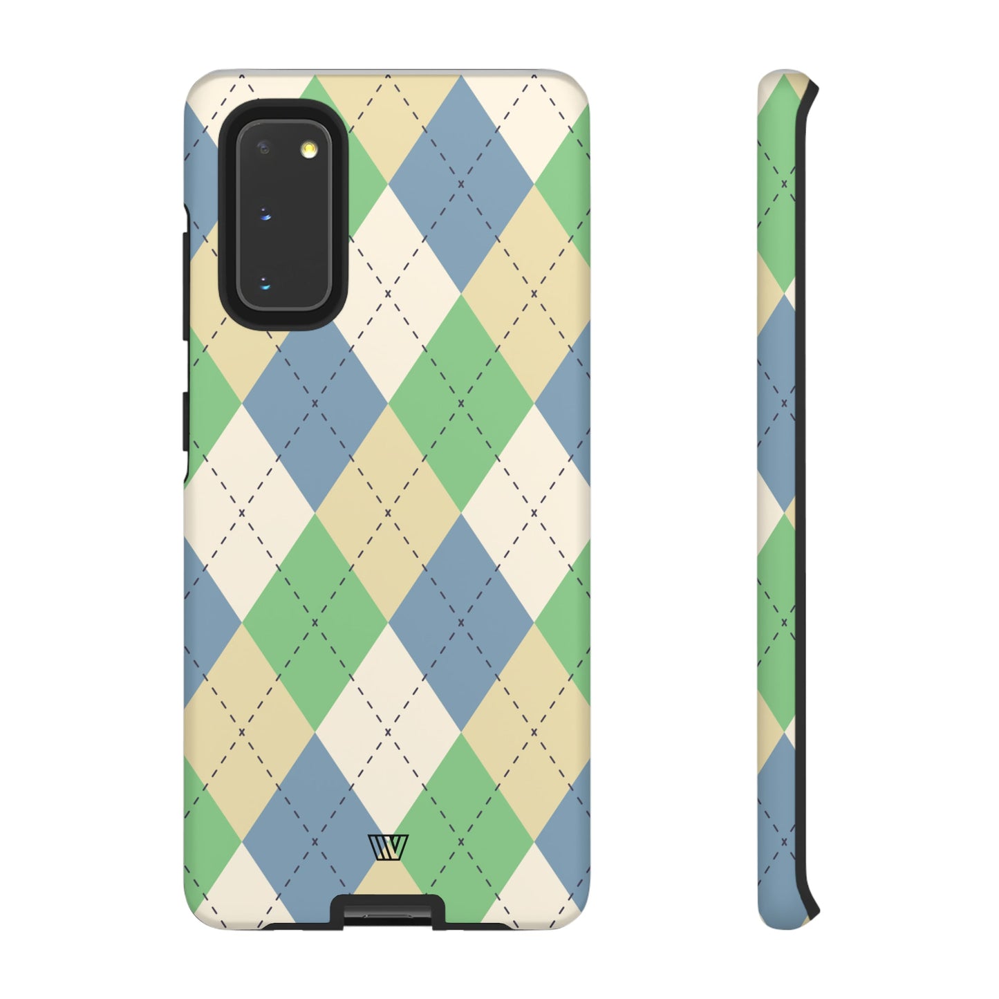 GREEN BLUE BEIGE ARGYLE | Tough Phone Case