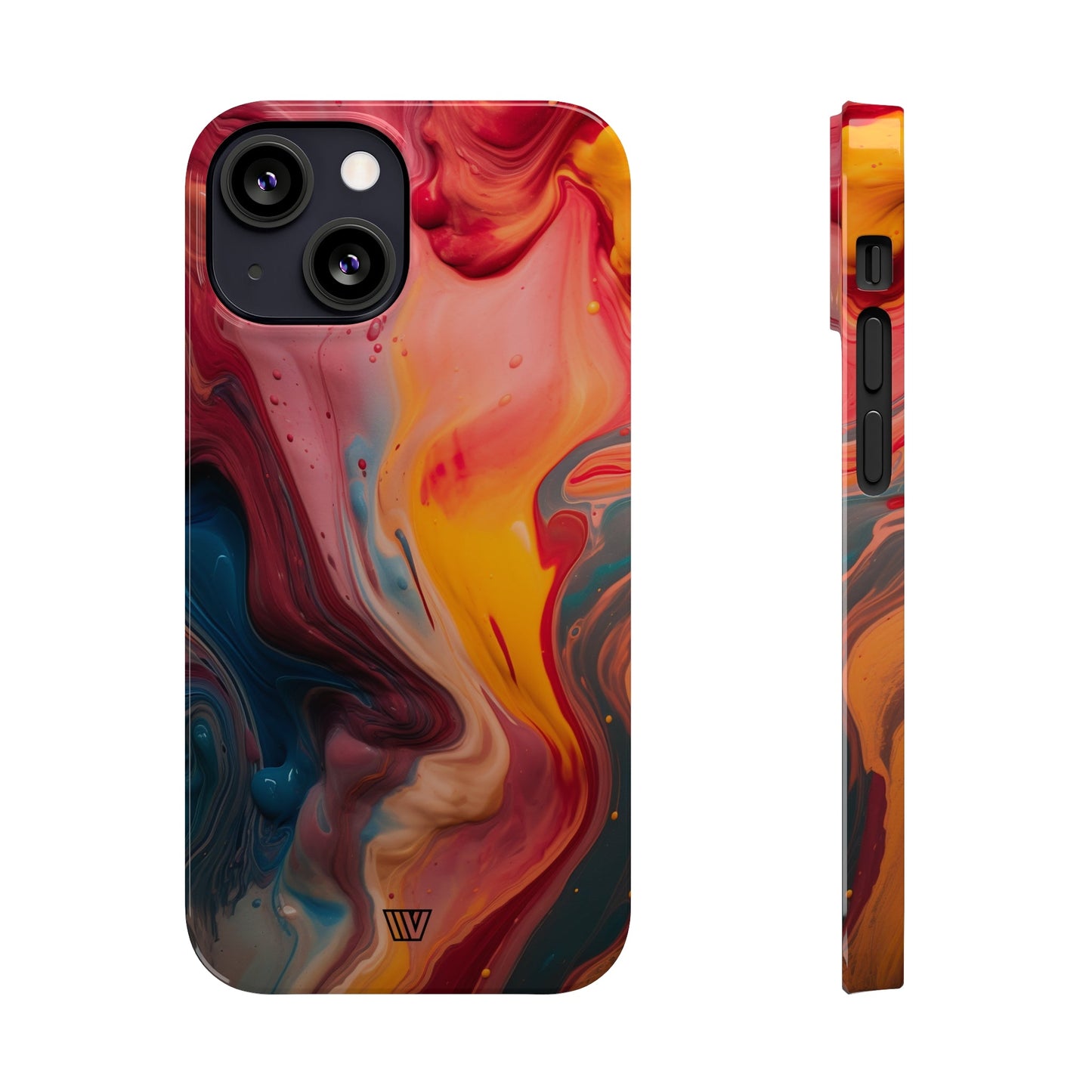 RED ORANGE BLUE SWIRL | Slim iPhone Case