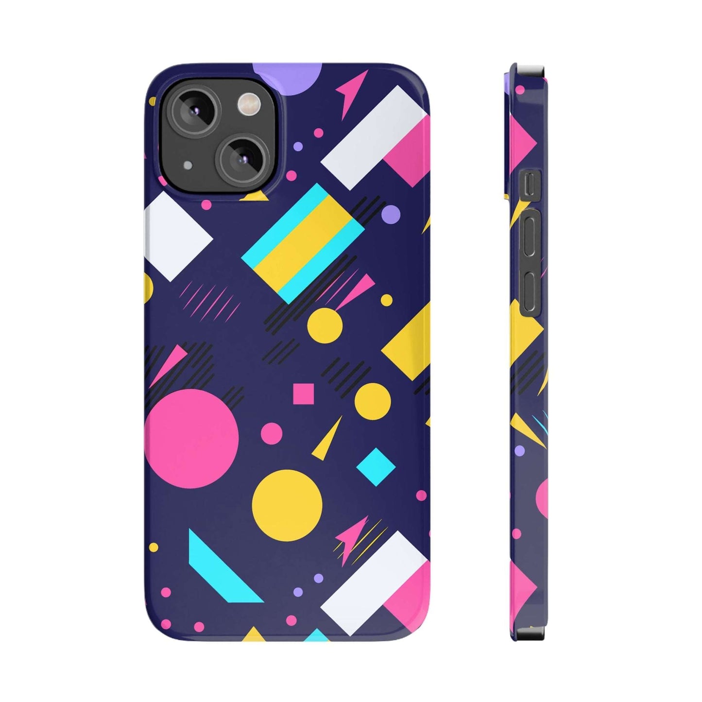 80s / 90s RETRO PATTERN DARK  | Slim iPhone Case