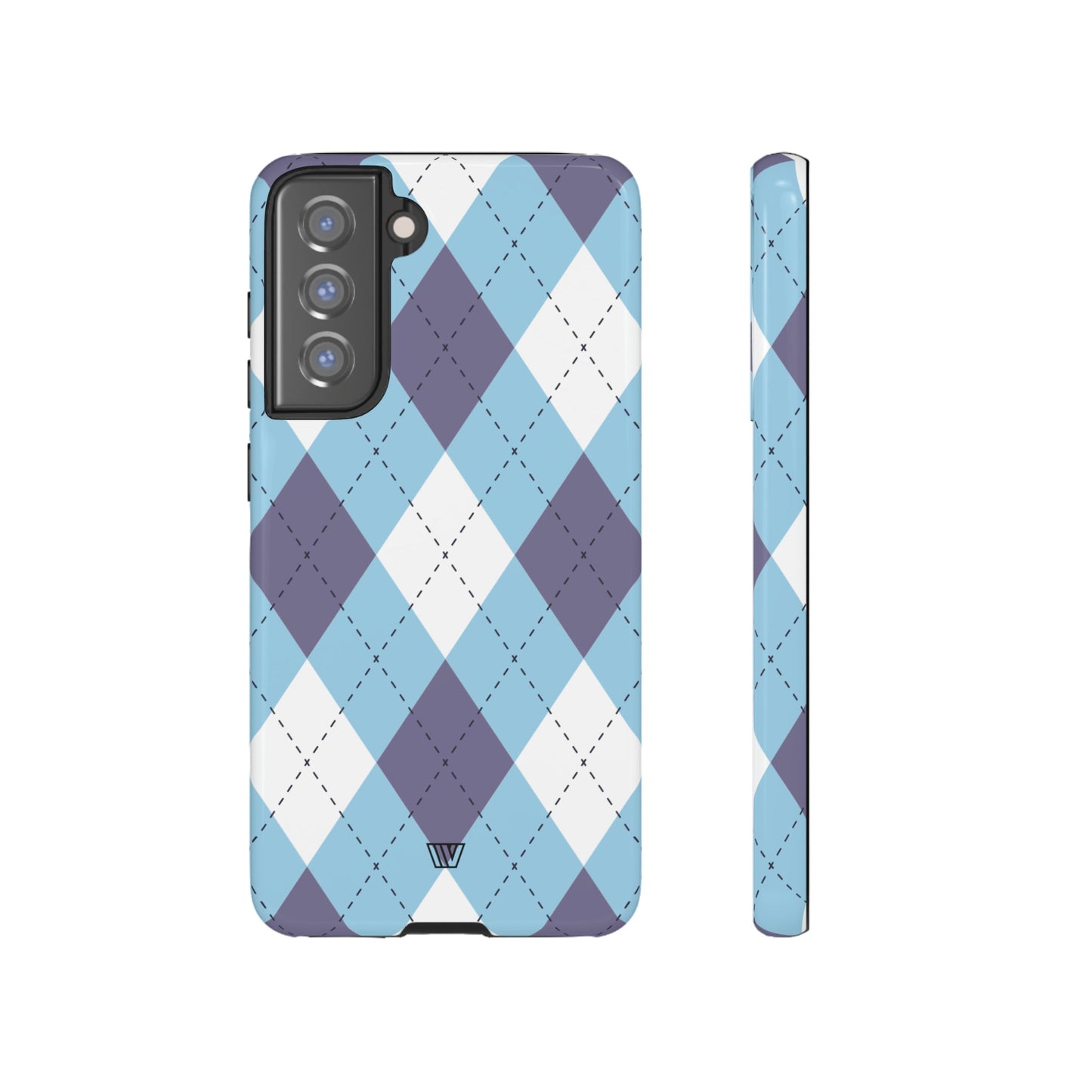 BLUE WHITE PURPLE ARGYLE | Tough Phone Case