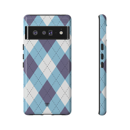 BLUE WHITE PURPLE ARGYLE | Tough Phone Case