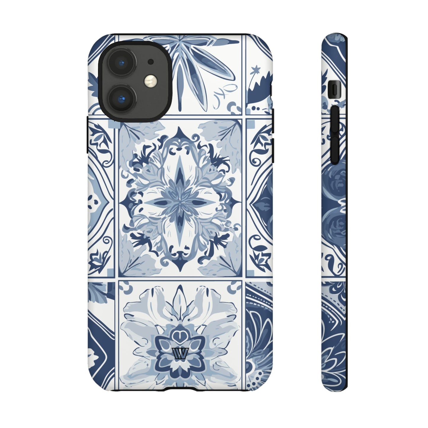 BLUE WHITE TILE | Tough Phone Case