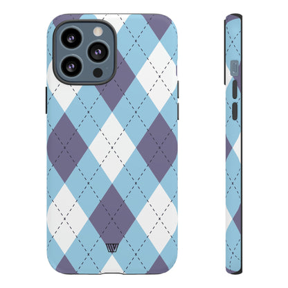 BLUE WHITE PURPLE ARGYLE | Tough Phone Case