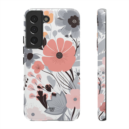 GRAY PASTEL FLOWERS | Tough Phone Case