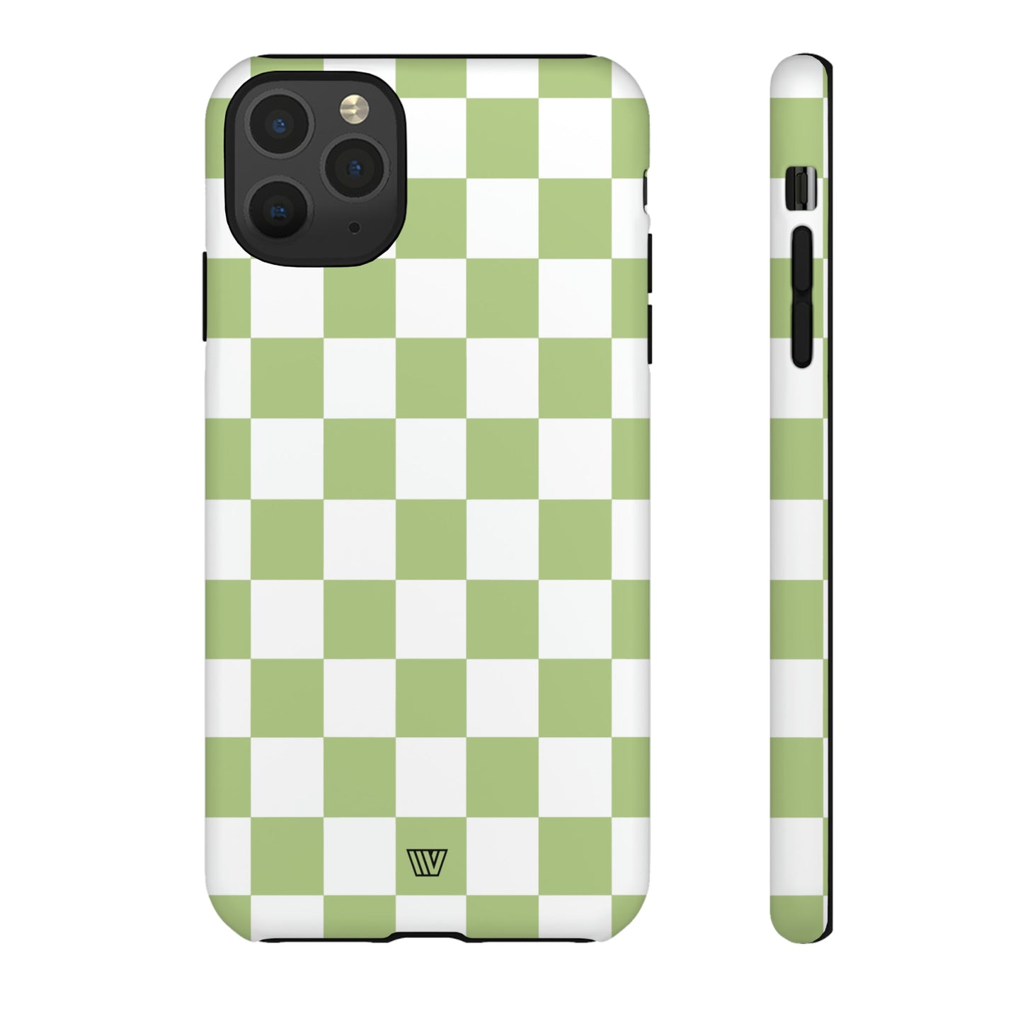 PALE OLIVE WHITE CHECKERBOARD | Tough Phone Case