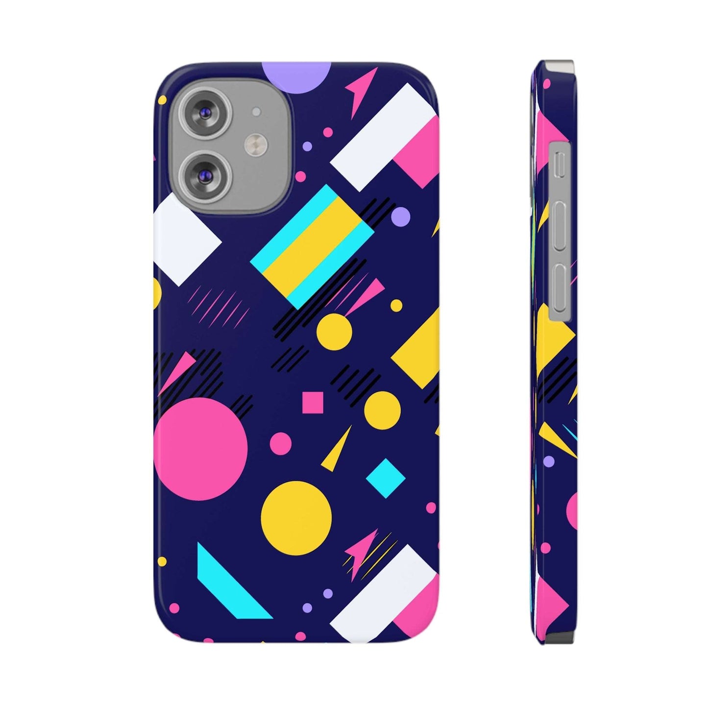 80s / 90s RETRO PATTERN DARK  | Slim iPhone Case