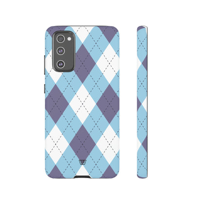 BLUE WHITE PURPLE ARGYLE | Tough Phone Case