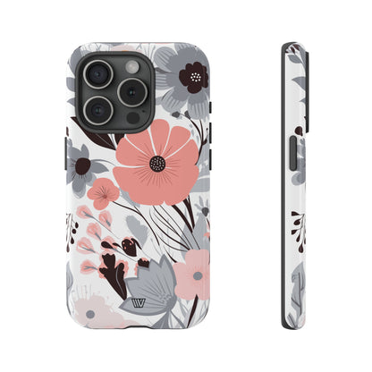 GRAY PASTEL FLOWERS | Tough Phone Case