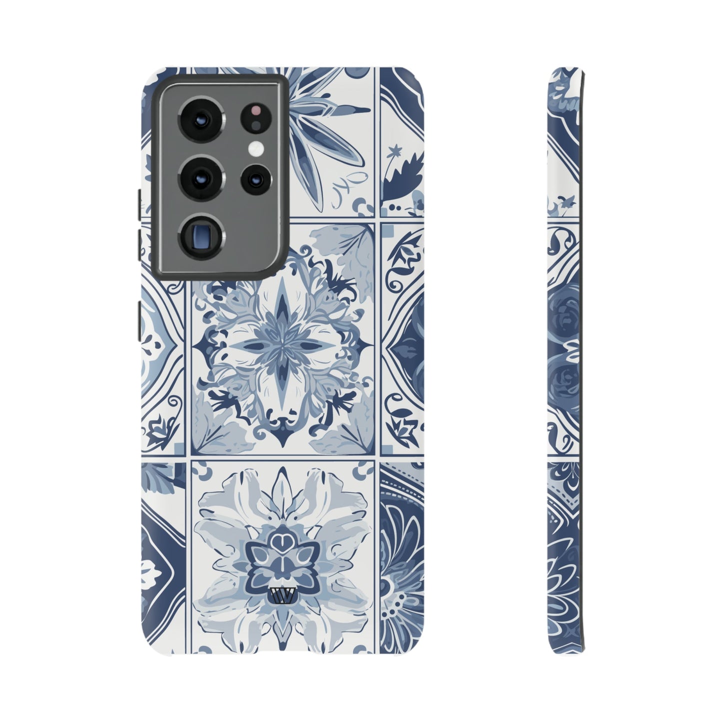 BLUE WHITE TILE | Tough Phone Case