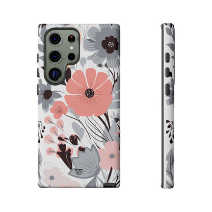 GRAY PASTEL FLOWERS | Tough Phone Case