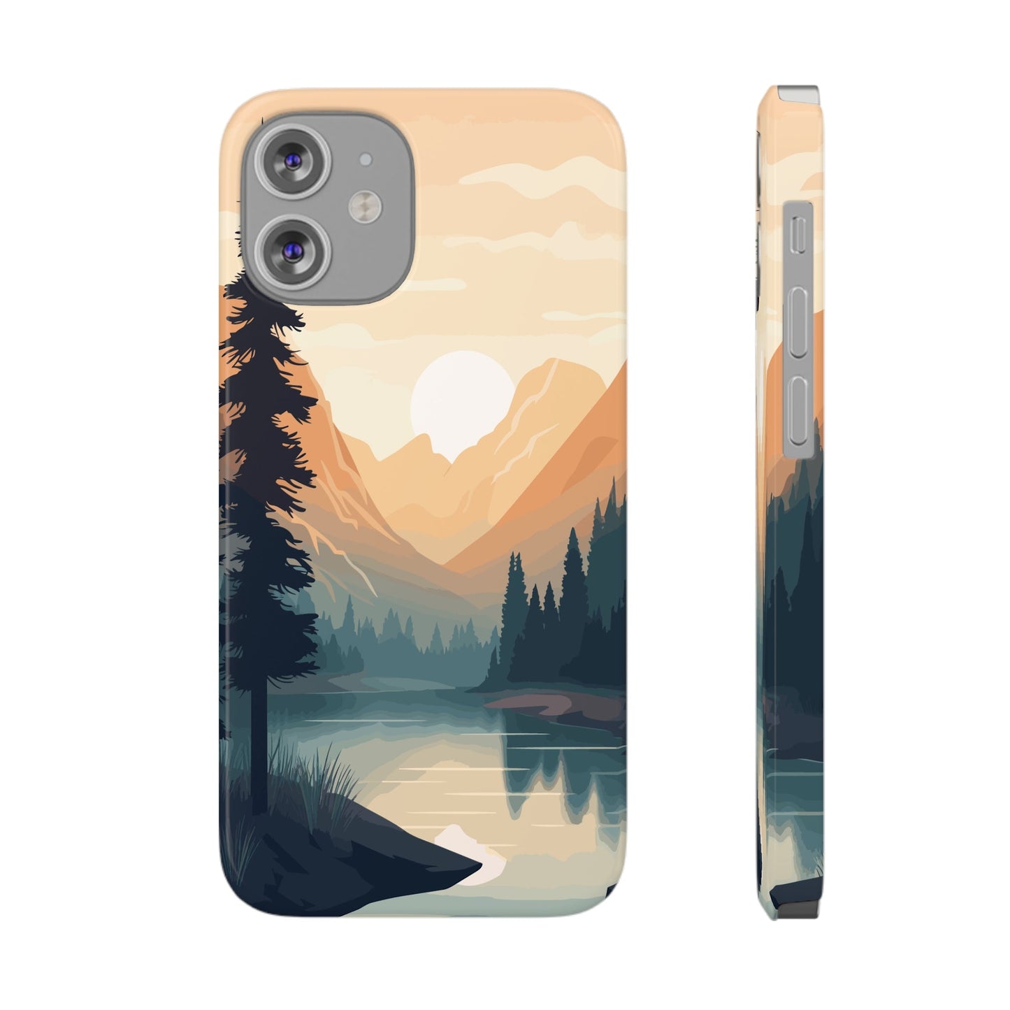 MOUNTAIN RIVER SUNSET | Slim iPhone Case