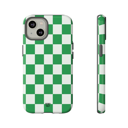 GREEN WHITE CHECKERBOARD | Tough Phone Case