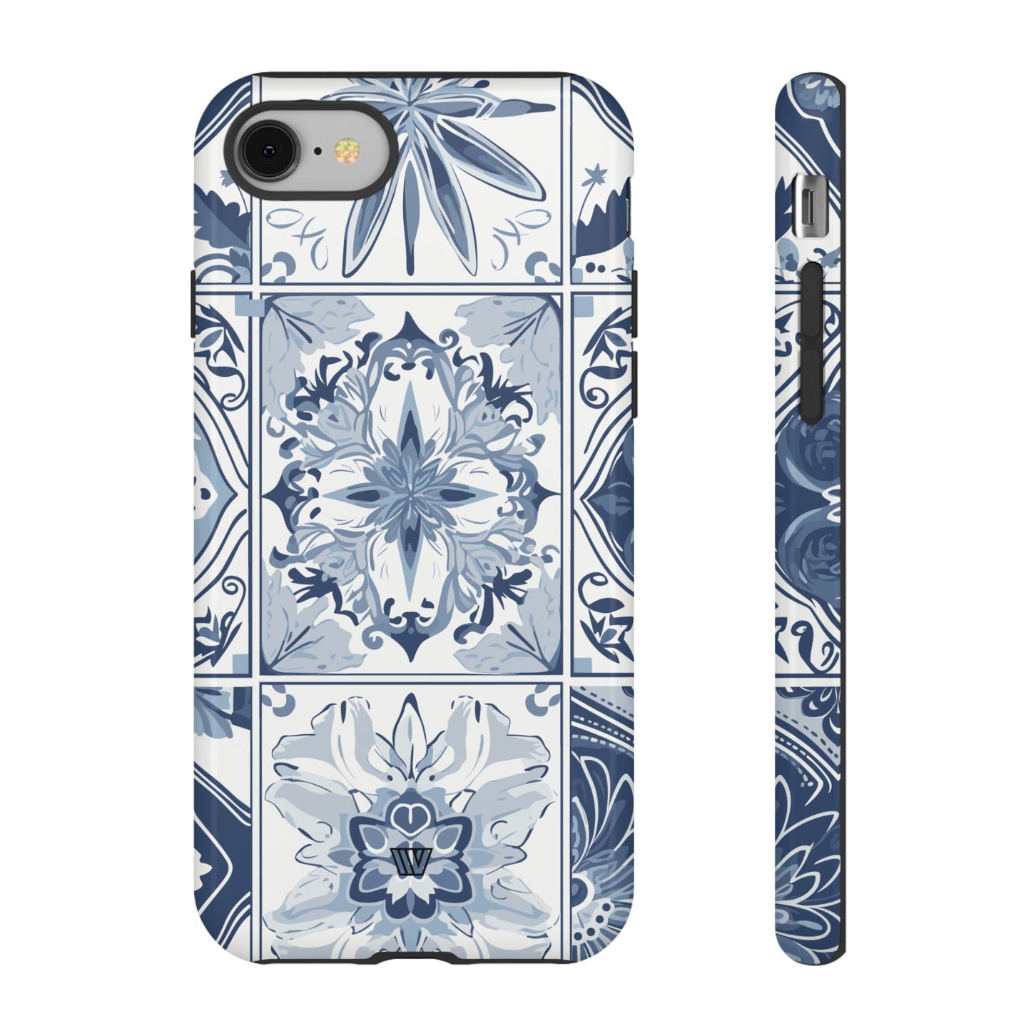 BLUE WHITE TILE | Tough Phone Case