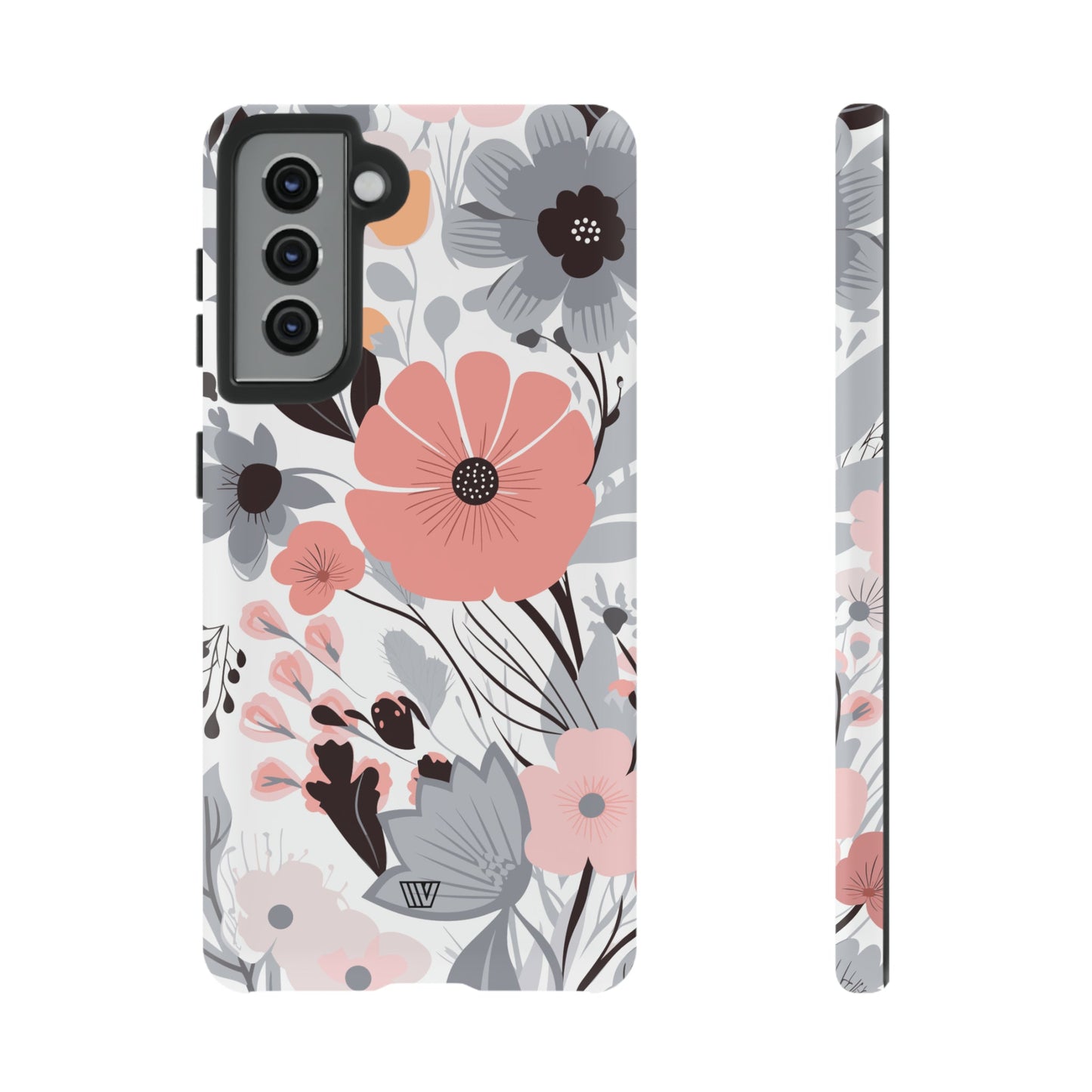 GRAY PASTEL FLOWERS | Tough Phone Case