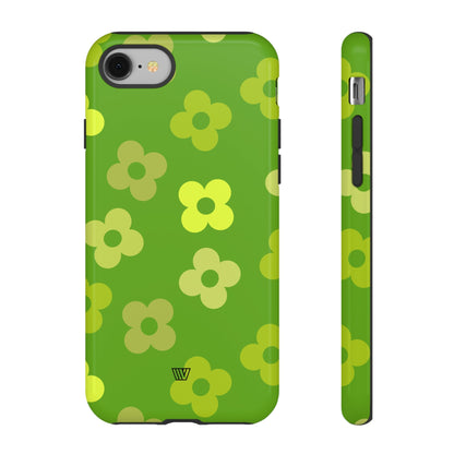 GREEN RETRO FLOWERS | Tough Phone Case