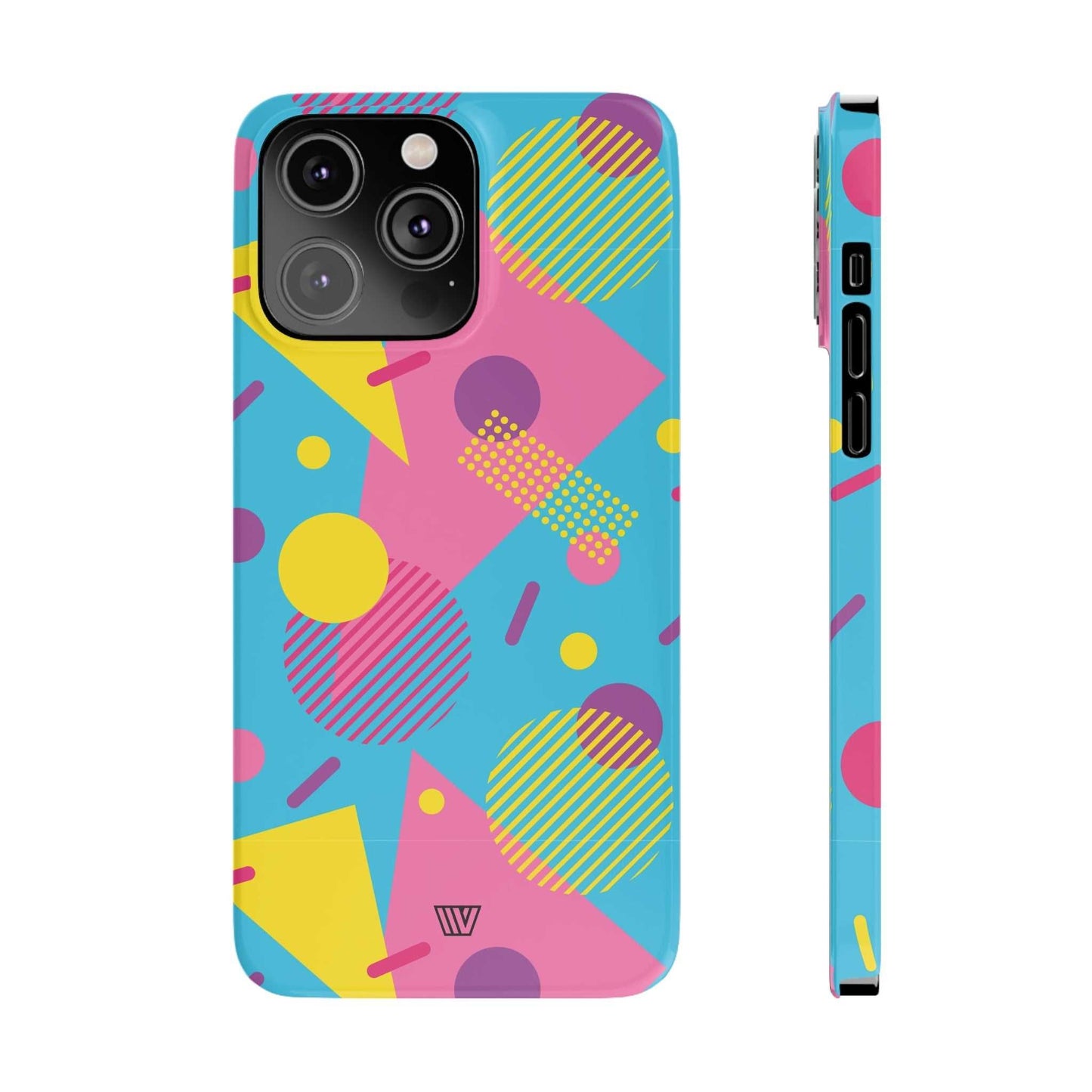 80s / 90s RETO PATTERN LIGHT BLUE | Slim iPhone Case