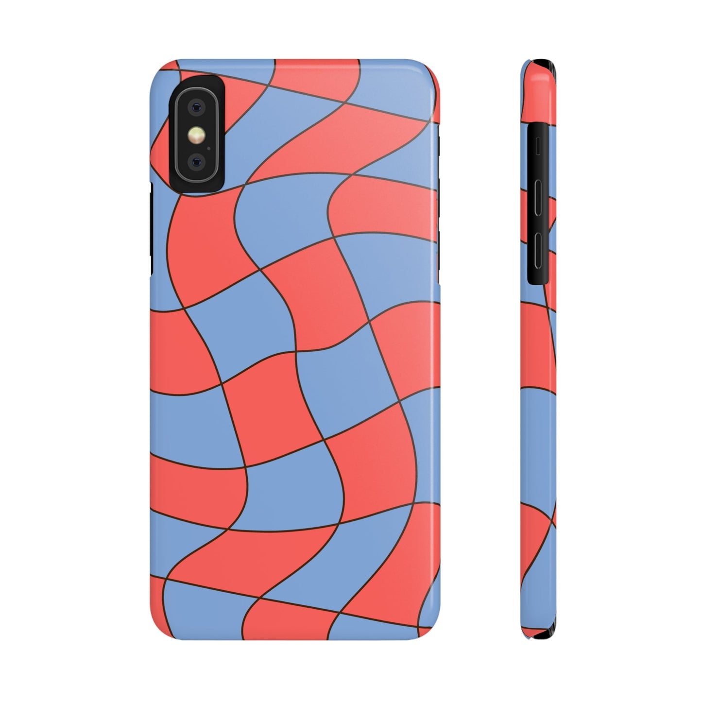 RETRO WAVY CHECKERBOARD  | Slim iPhone Case