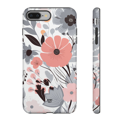 GRAY PASTEL FLOWERS | Tough Phone Case