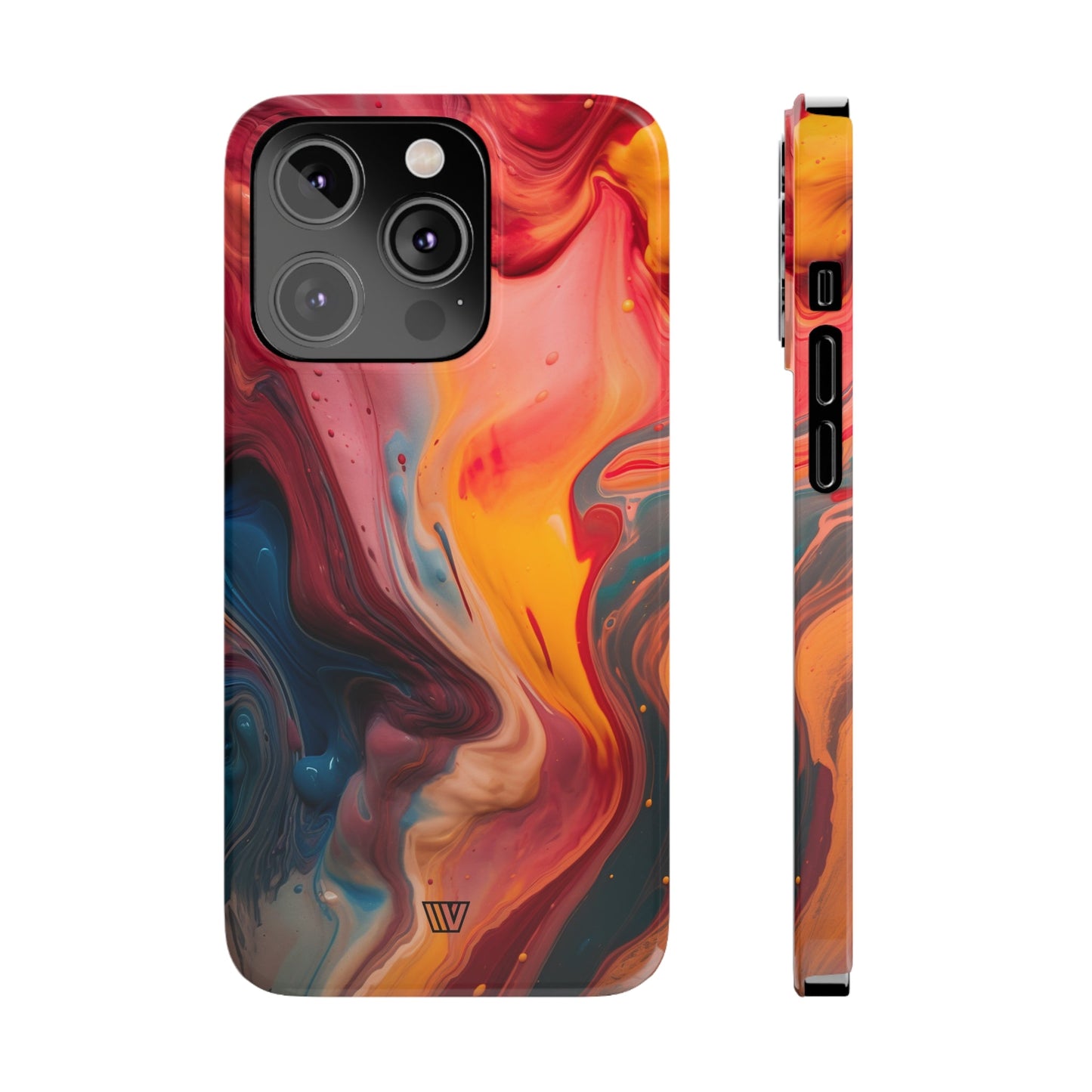 RED ORANGE BLUE SWIRL | Slim iPhone Case