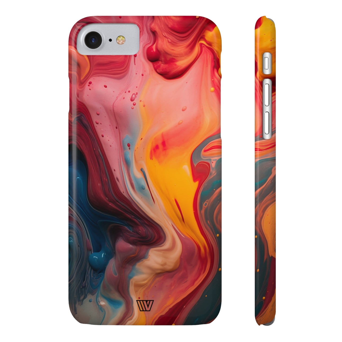 RED ORANGE BLUE SWIRL | Slim iPhone Case