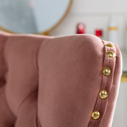 Velvet Upholstered Tufted Button  Office Chair