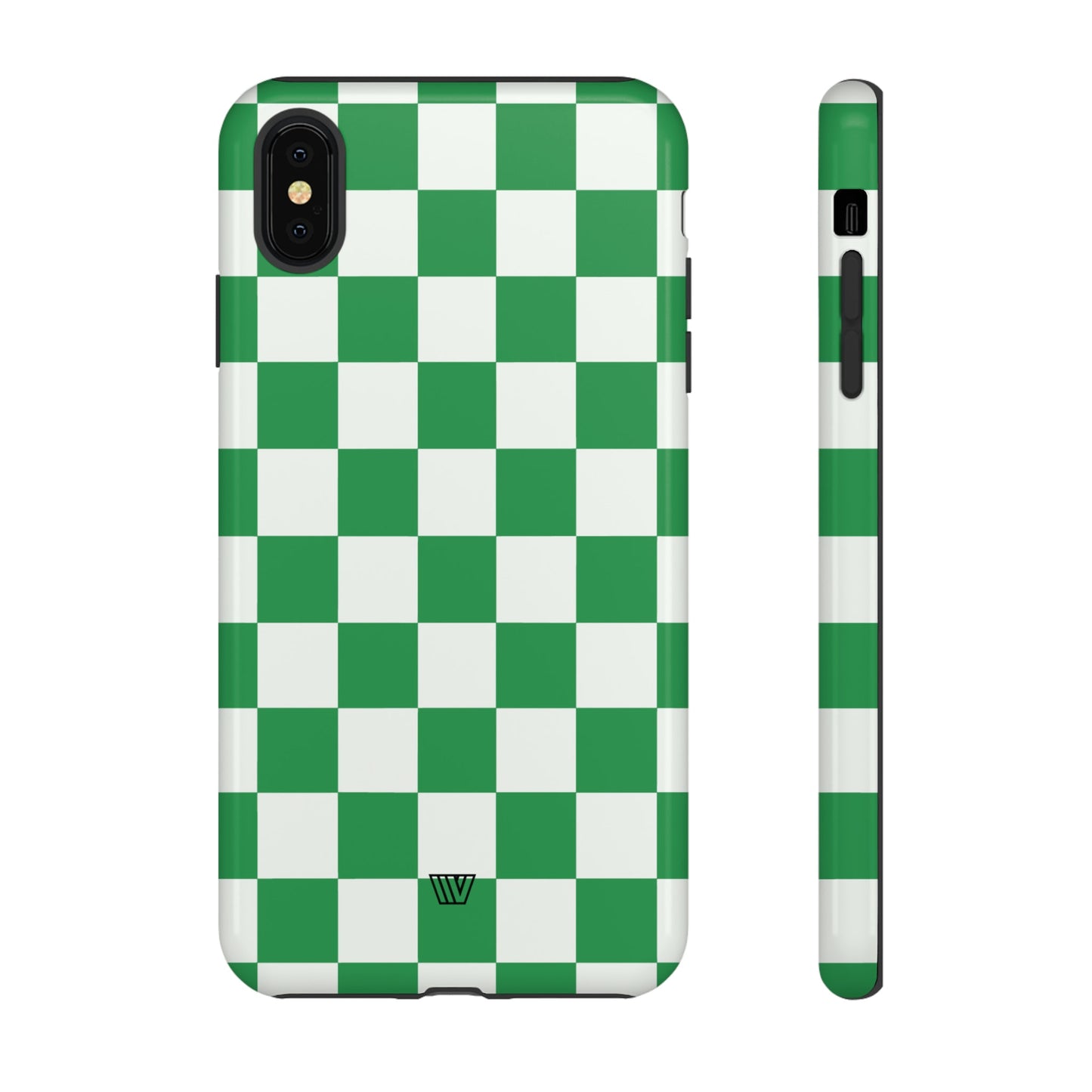 GREEN WHITE CHECKERBOARD | Tough Phone Case