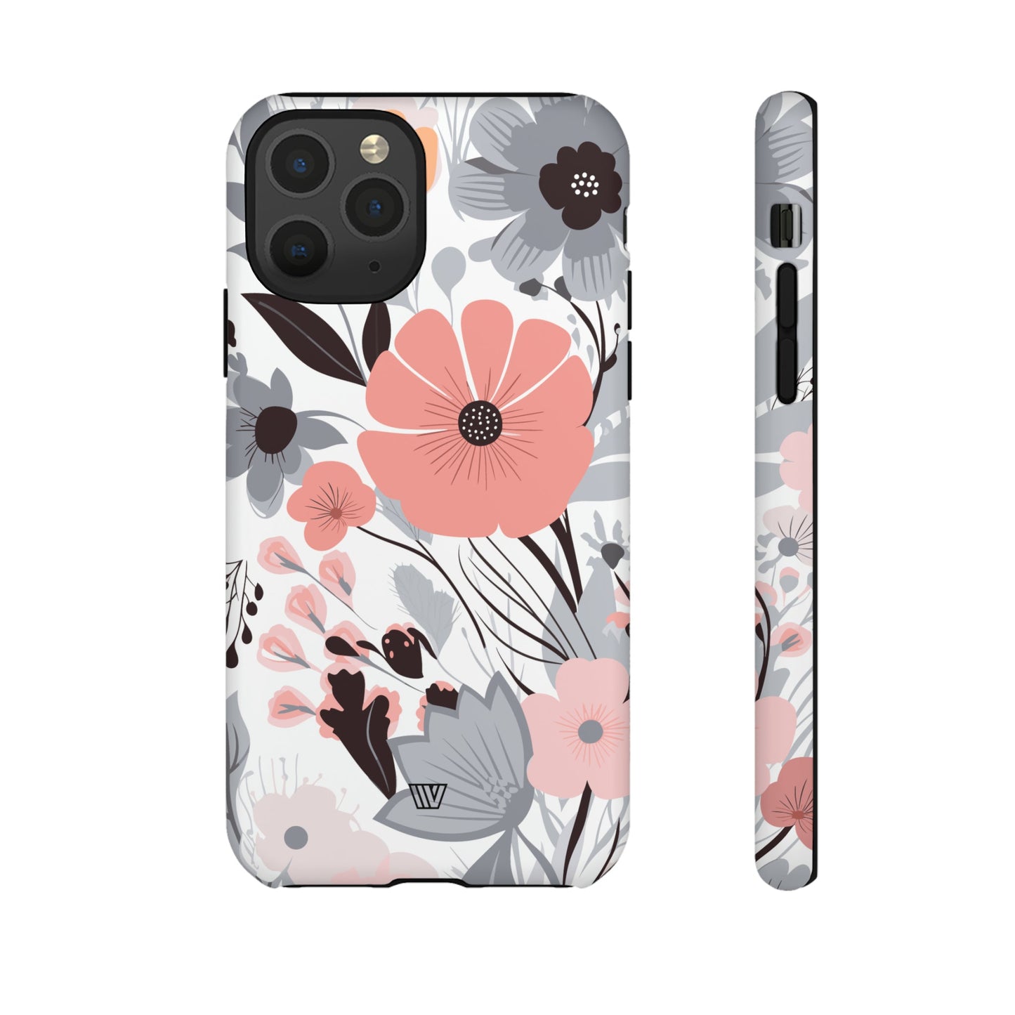 GRAY PASTEL FLOWERS | Tough Phone Case