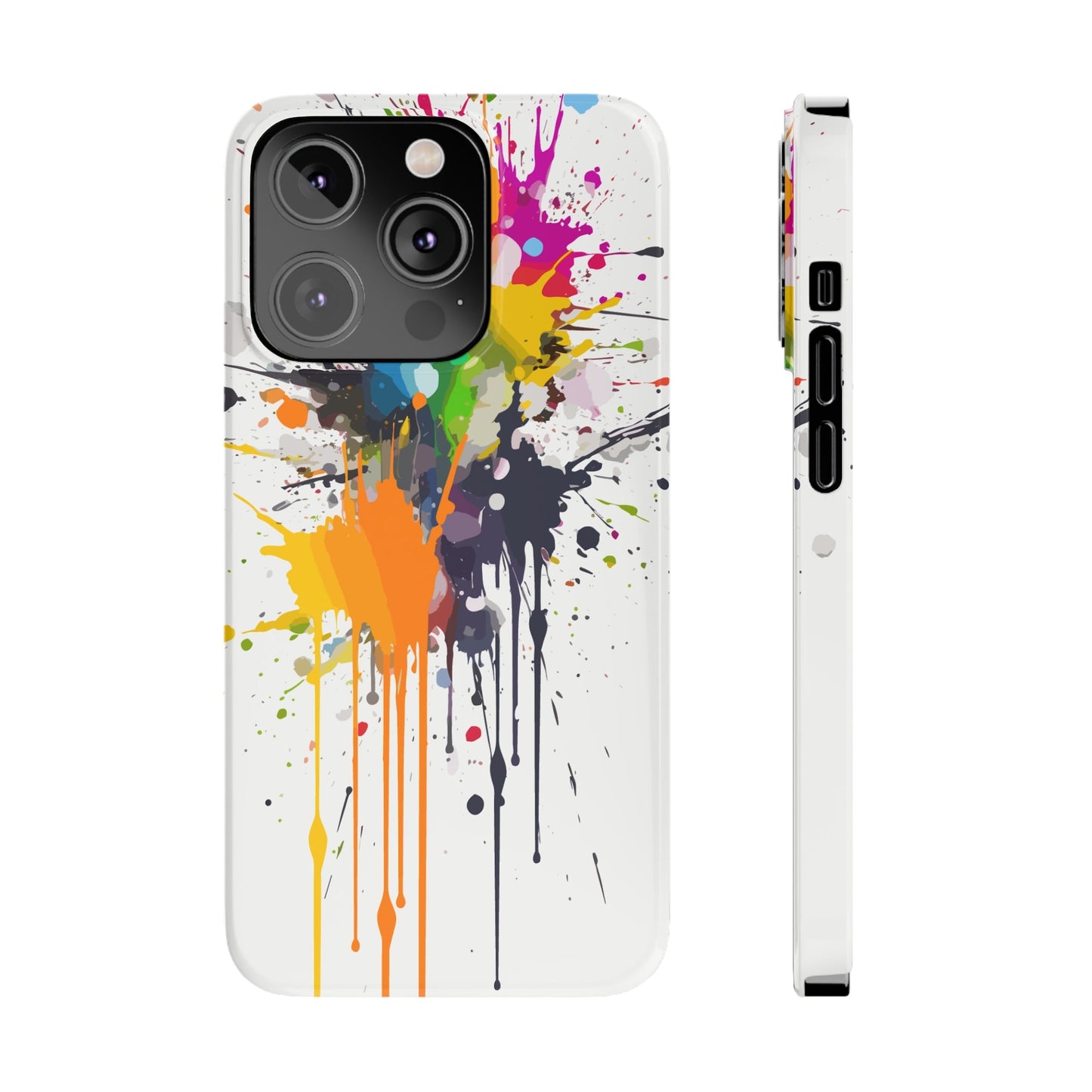 PAINT SPLATTER WHITE | Slim iPhone Case