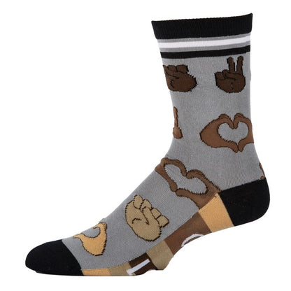 One Love - Men's Emoji Cotton Crew Funny Socks