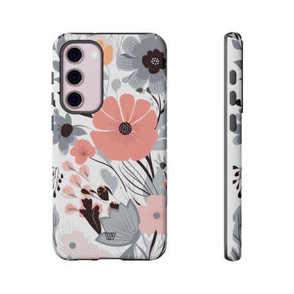 GRAY PASTEL FLOWERS | Tough Phone Case