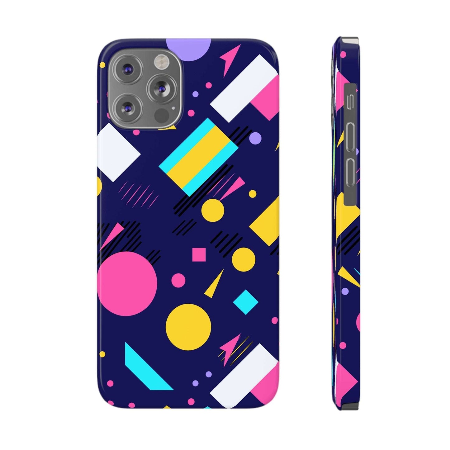 80s / 90s RETRO PATTERN DARK  | Slim iPhone Case