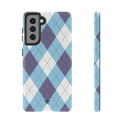 BLUE WHITE PURPLE ARGYLE | Tough Phone Case