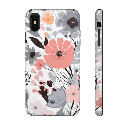 GRAY PASTEL FLOWERS | Tough Phone Case