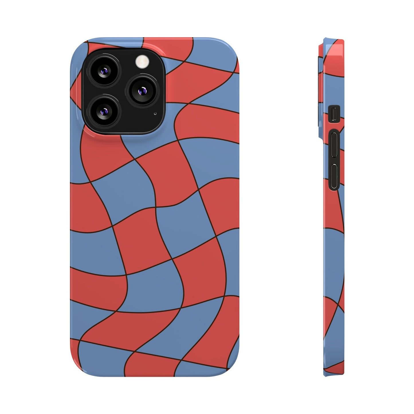 RETRO WAVY CHECKERBOARD  | Slim iPhone Case