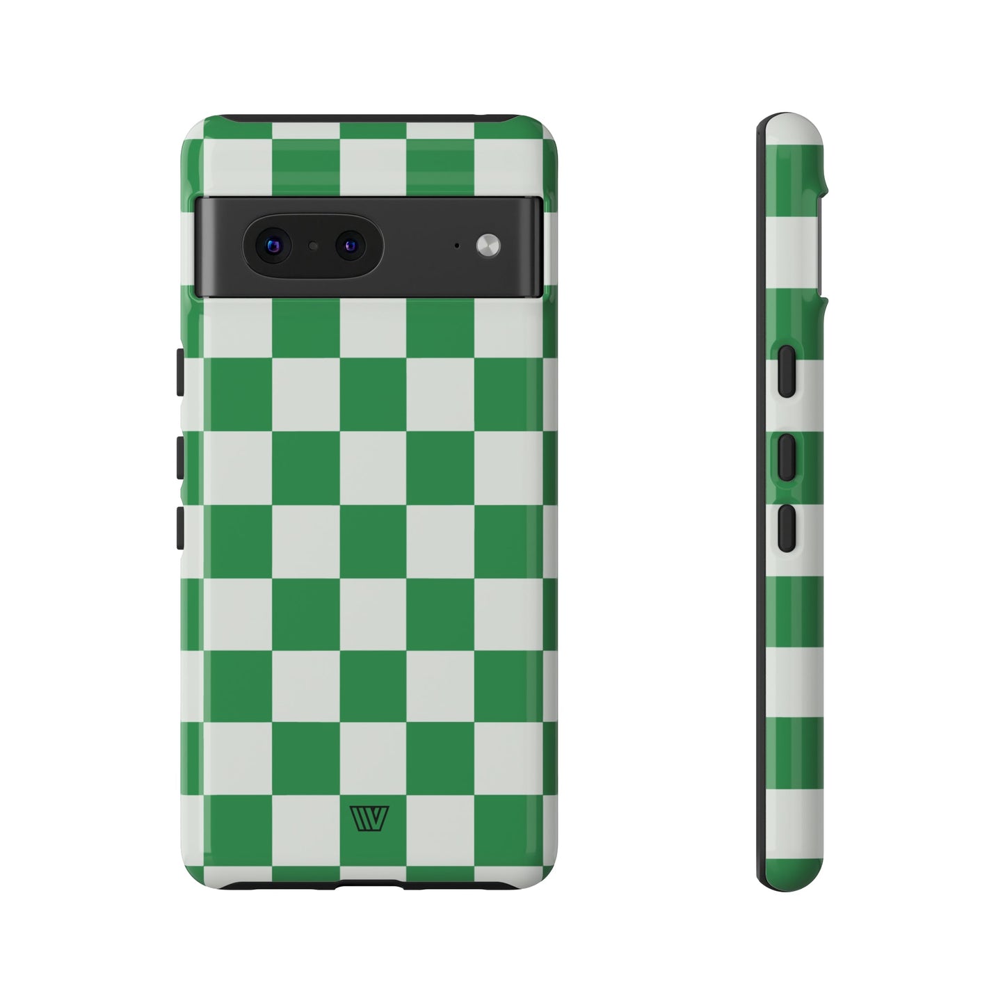 GREEN WHITE CHECKERBOARD | Tough Phone Case