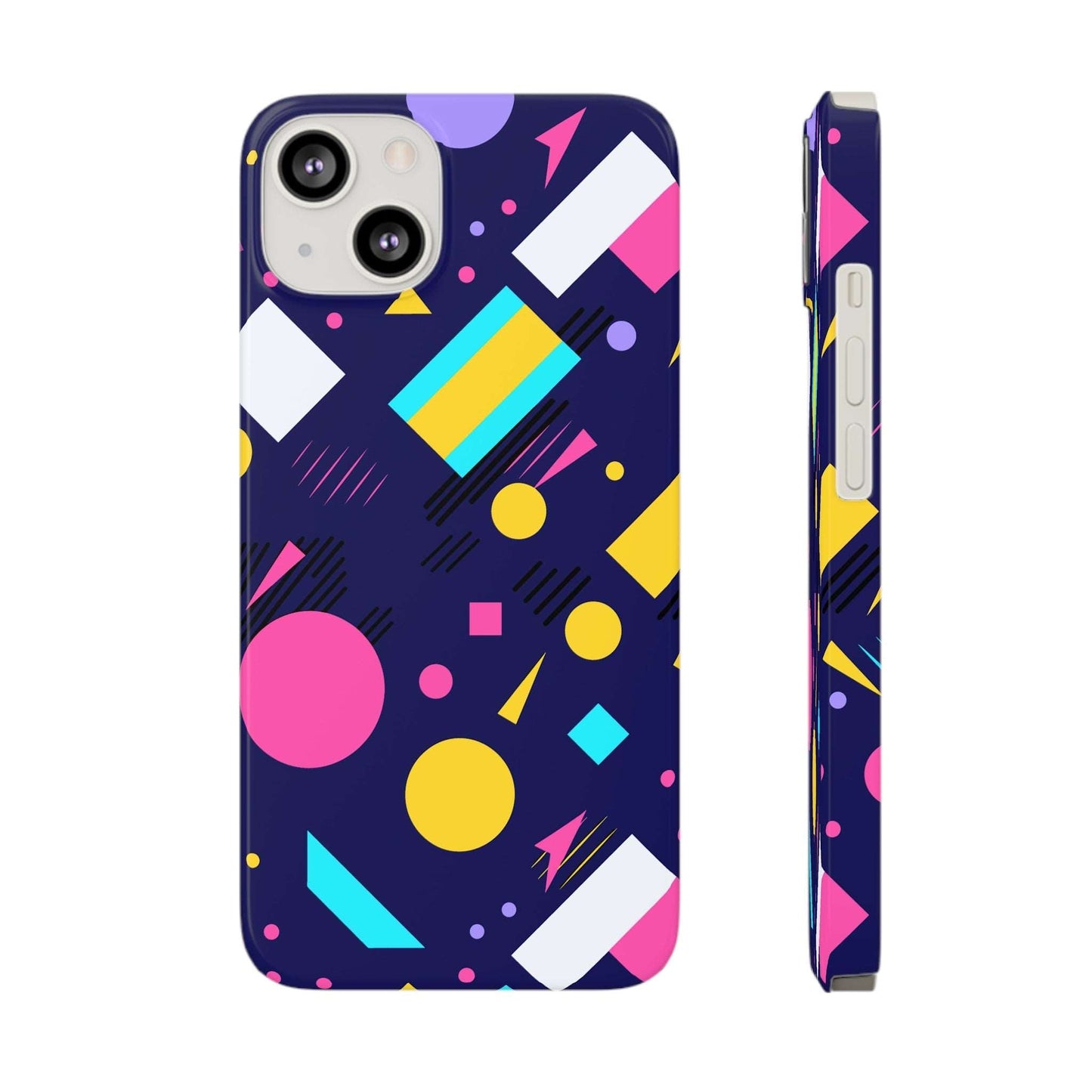 80s / 90s RETRO PATTERN DARK  | Slim iPhone Case