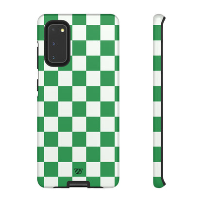 GREEN WHITE CHECKERBOARD | Tough Phone Case